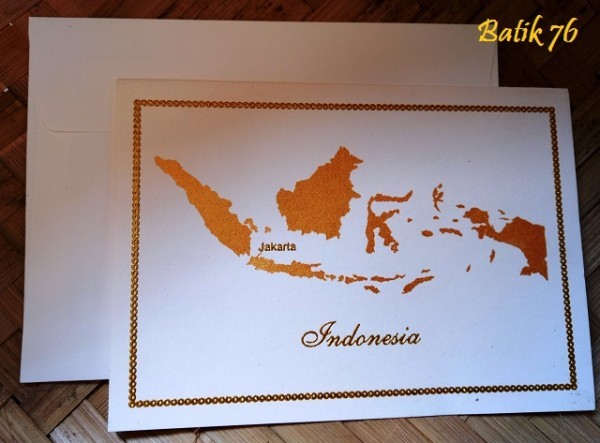 Kartu Ucapan-motif Batik Indonesia Emas-medium 1