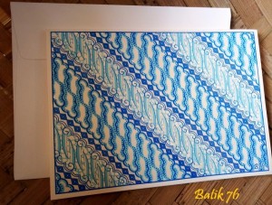 Kartu ucapan-motif batik parang biru-medium 1
