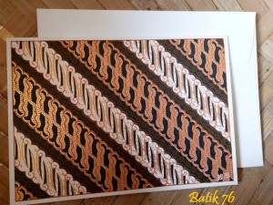 Kartu ucapan-motif batik parang coklat-medium