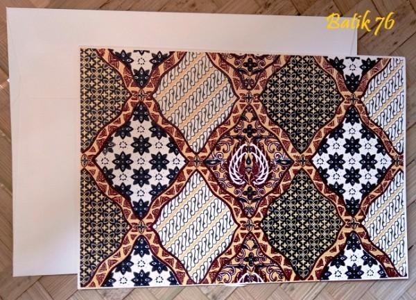 Kartu Ucapan-motif Batik Parang Gurdo Coklat-medium 1