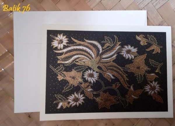 Kartu Ucapan -motif Batik Phoenix Gold-medium 1
