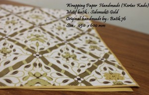 jual kertas kado-wrapping paper handmade-motif batik sidomukti gold 3