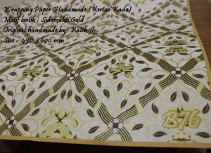 jual kertas kado-wrapping paper handmade-motif batik sidomukti gold 4
