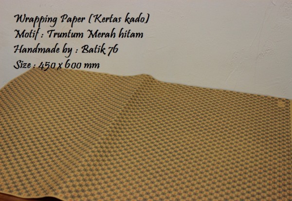 Jual Kertas Kado-wrapping Paper Handmade-motif Batik Truntum Merah Hitam 6