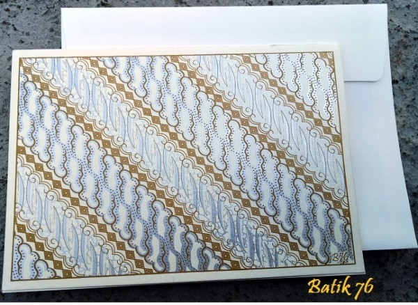 Kartu Ucapan Large-motif Batik Parang Silver 1