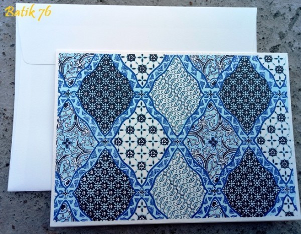 Kartu Ucapan Large-motif Batik Sidoluhur Biru 1